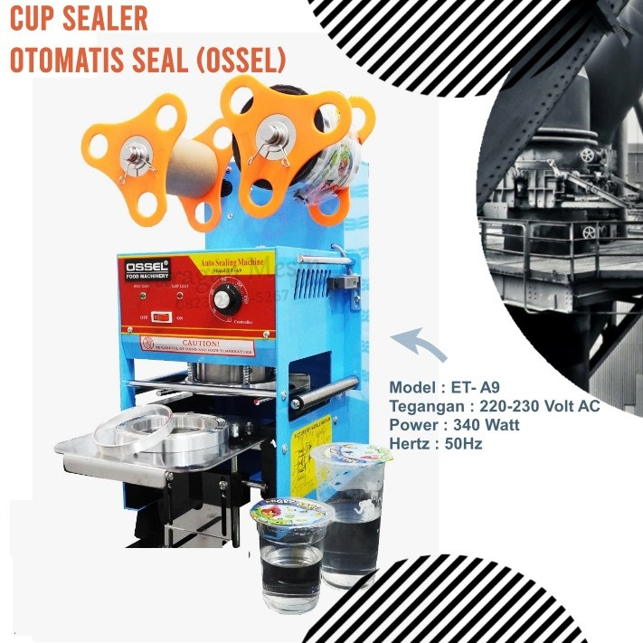 MESIN PRESS CUP OTOMATIS SEALER CUP OTOMATIS OSSEL ET-A9 PLASTIK SEALER PRESS CUP AQUA AUTO