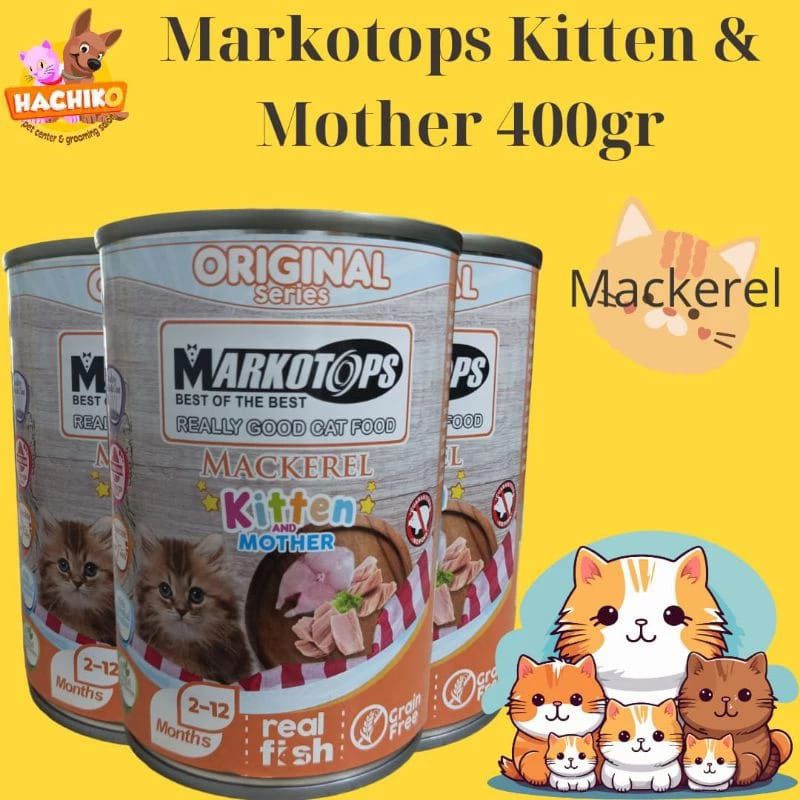 Markotops Kitten Mackarel 400gr / Markotops Wet Food Cat / Makanan Basah Kucing Kaleng