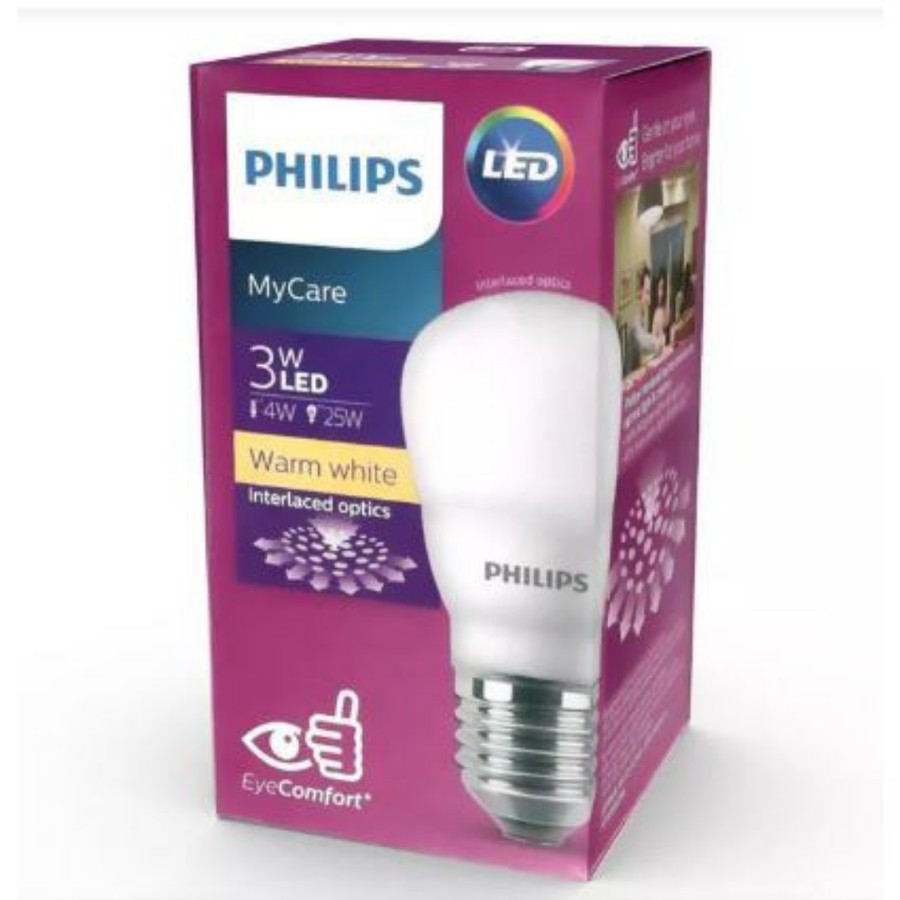 LAMPU LED BULB PHILIPS 3 WATT KUNING BOHLAM LED PHILIPS 3 WATT