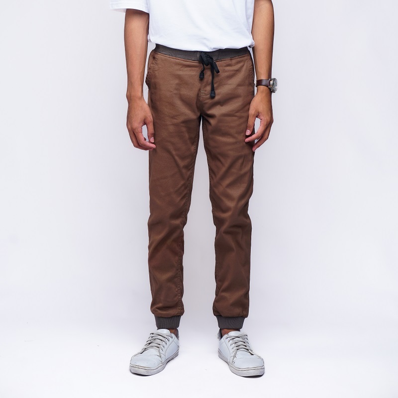 Chinos Jogger Pinggang Rip Twill Celana Panjang Pria Wanita Unisex Joger Noah Pants - DLINE