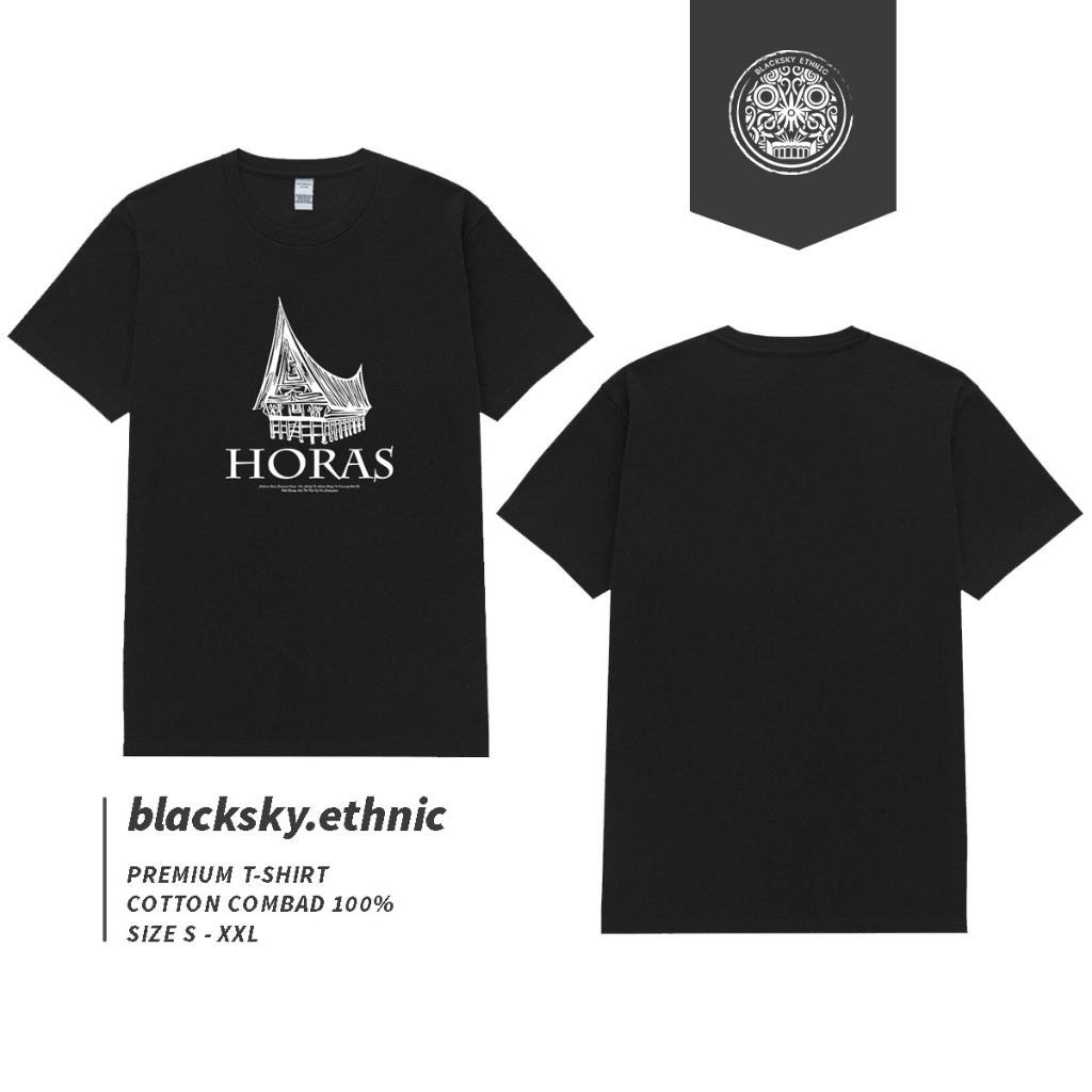 KAOS ETNIK RUMAH ADAT BATAK / BAJU ETNIK BATAK / KAOS DISTRO BATAK / KAOS HORAS / BAJU SUMATERA / KA