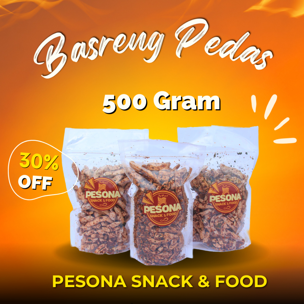 

[PROMO] Basreng Pedas Daun Jeruk By Pesona Snack - 500 Gram