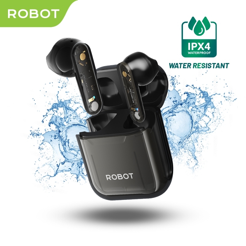 Robot TWS Wireless Earphone Airbuds RT01 Semi In-Ear ENC TWS Bluetooth Earphones Deep Rich Bass BT 5