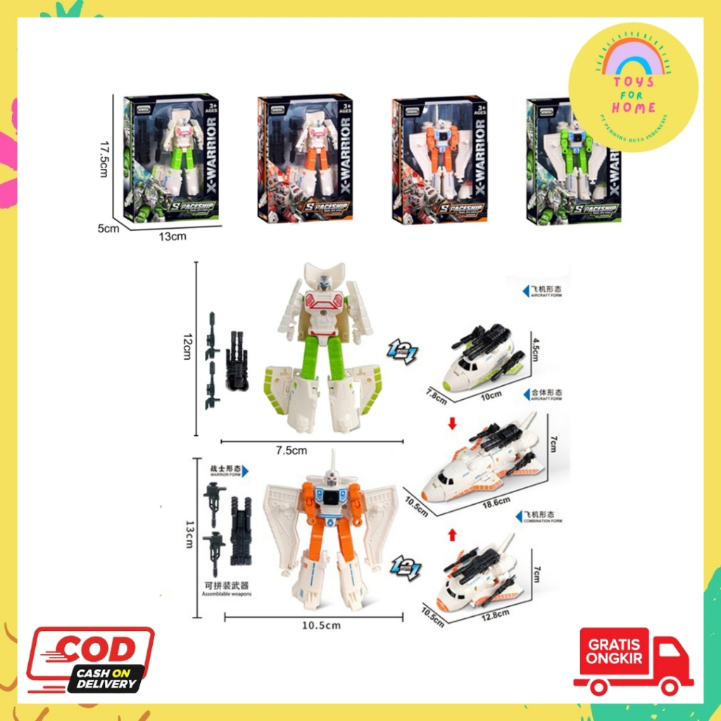 Mainan anak Deformation Spaceship Warrior TOYSFORHOME