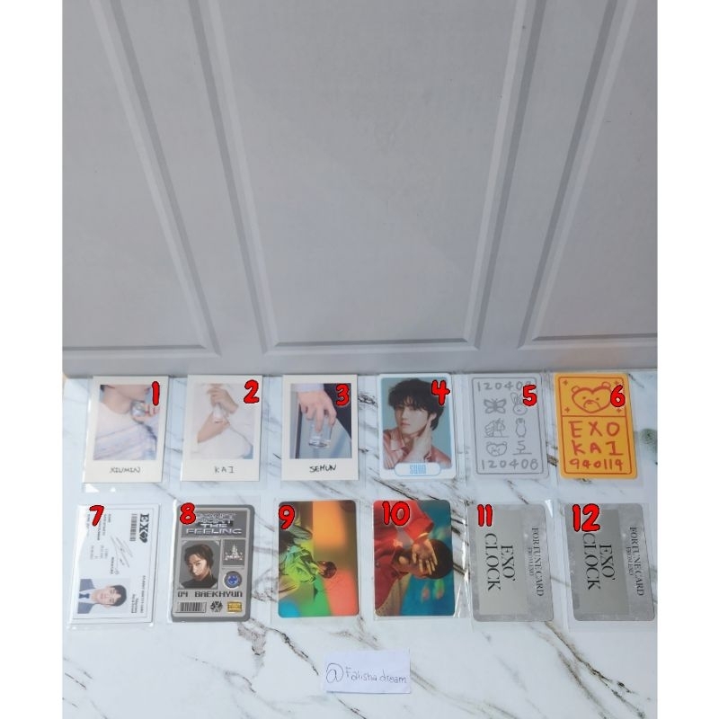 [READY STOCK] PHOTOCARD OFFICIAL EXO. 
XIUMIN,
KAI, 
CHEN, 
SEHUN, 
BAEKHYUN, 
CHANYEOL