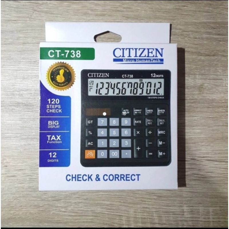 

KALKULATOR CITIZEN CT - 738 CALCULATOR DAGANG MEJA 12 DIGIT
