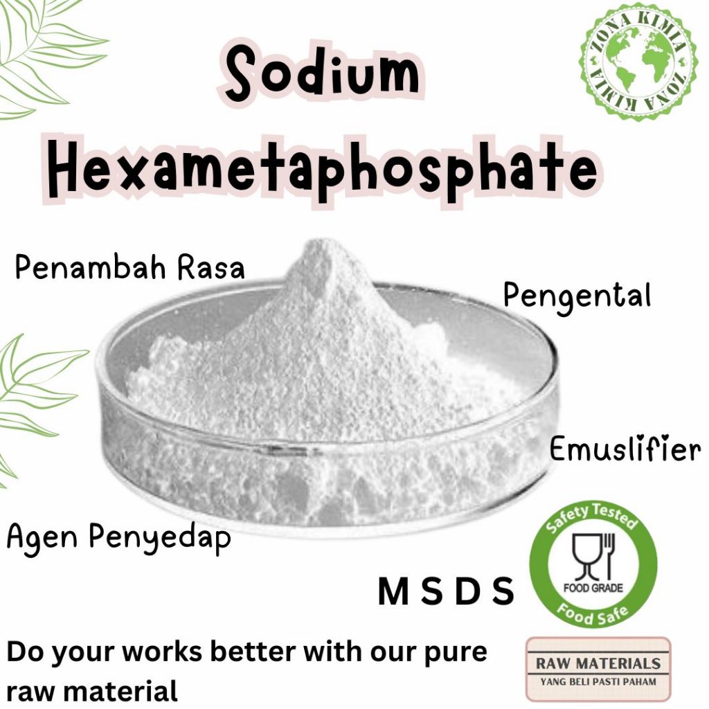 

Sodium Hexametaphosphate Food Grade 1Kg / Sodium Agen Penyedap Makanan 1kg