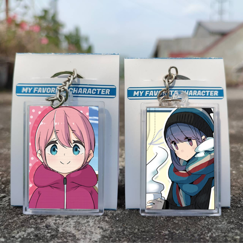 Keychain Anime Laid-Back Camp - Ganci Anime Yuru Camp△ - Gantungan Kunci - Shima Rin - Kagamihara Na