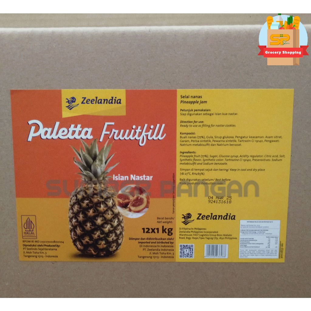 

Selai Nastar Nanas Paletta 1 Kg / Selai Nanas / Paletta Fruitfill isian Nastar 1 Kg