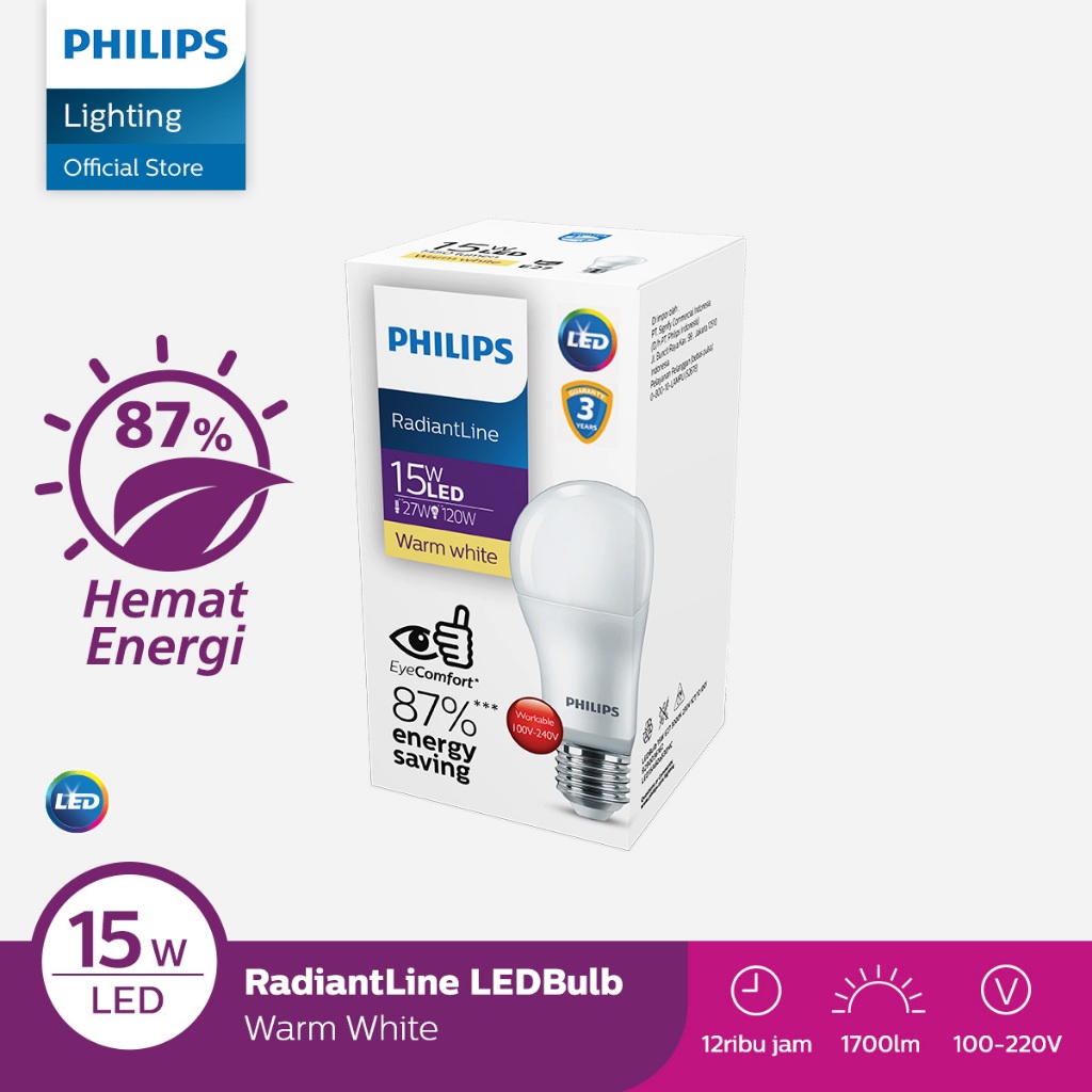 Philips RadiantLine LEDBulb 15W E27 3000K 230V kuning