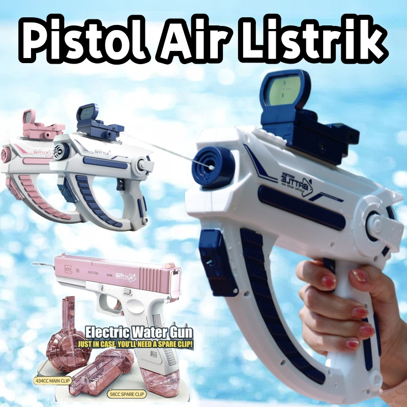 Mainan Pistol Air Listrik Pistol Air Kolam Permainan Luar Ruangan untuk Anak-anak dan Dewasa