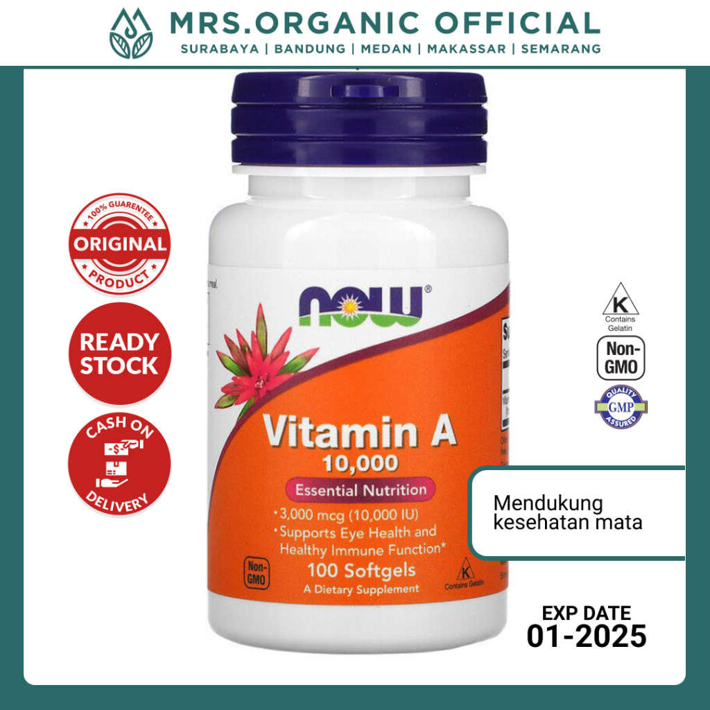 Vitamin NOW Vitamin A 10000 A 10.000 IU 100 Softgels