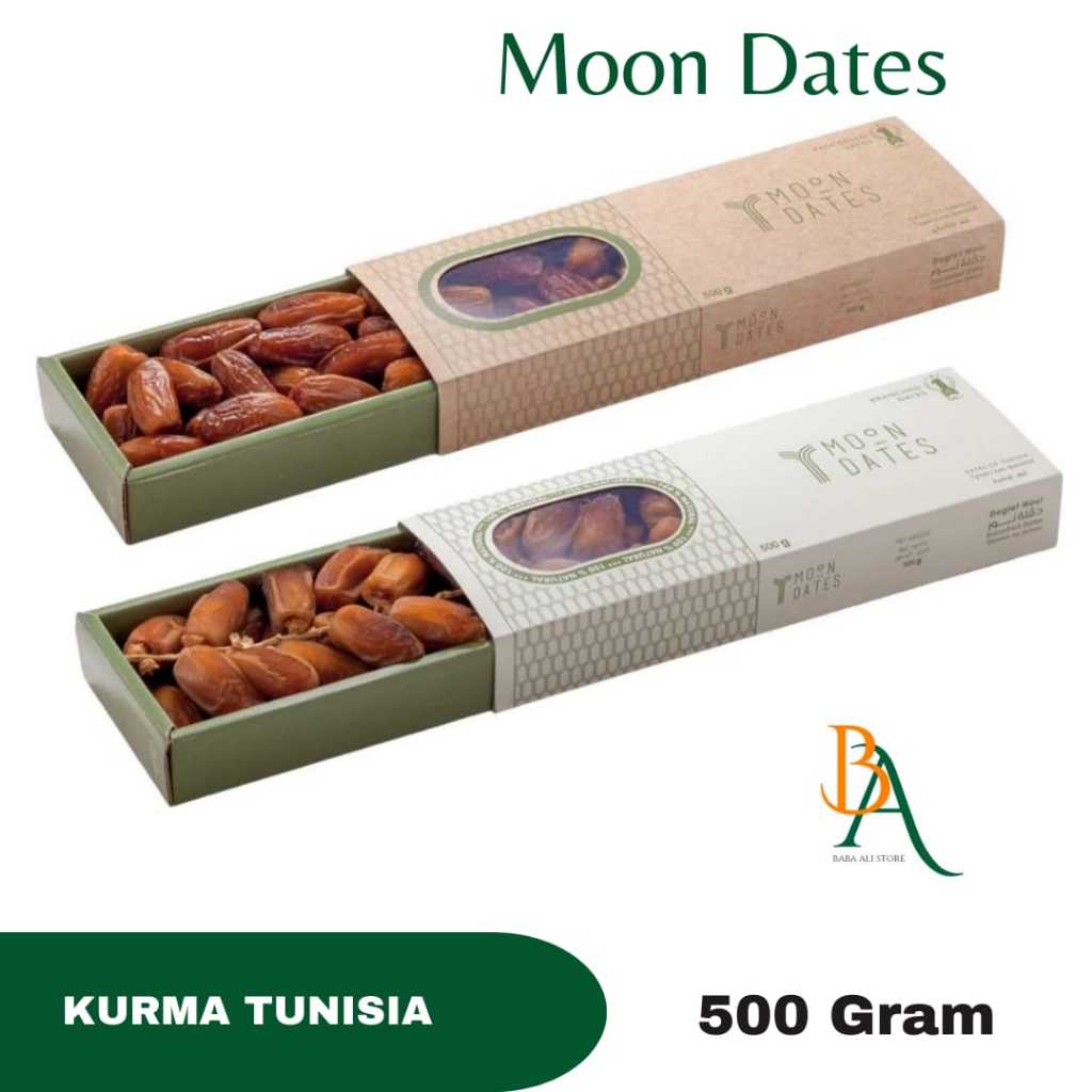 

BabaAli - KURMA TUNISIA Tangkai & Non Tangkai Moon Date Branched & processed Date 500Gr