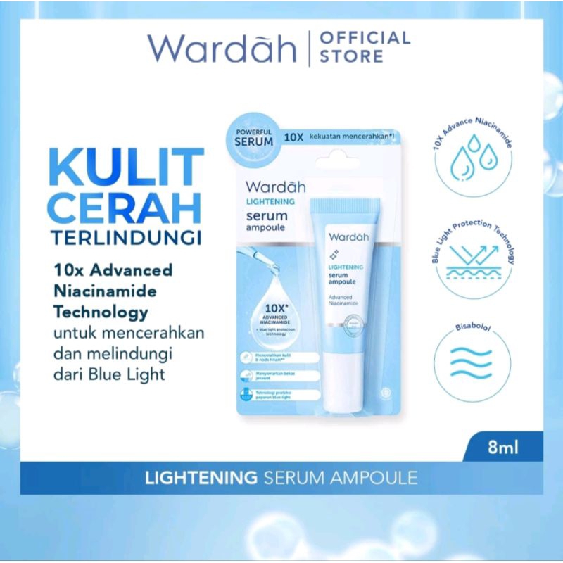 Wardah Lightening Serum Ampoule - Serum 10x Advanced Niacinamide - Menyamarkan Bekas