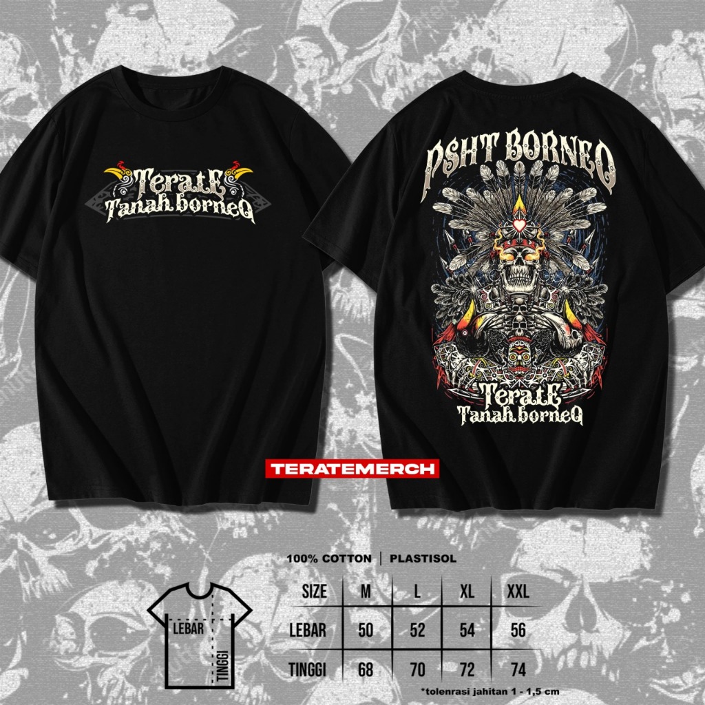 KAOS PSHT BORNEO KAOS TERATE BORNEO KAOS TERATE TANAH BORNEO Combed 30s plastisol