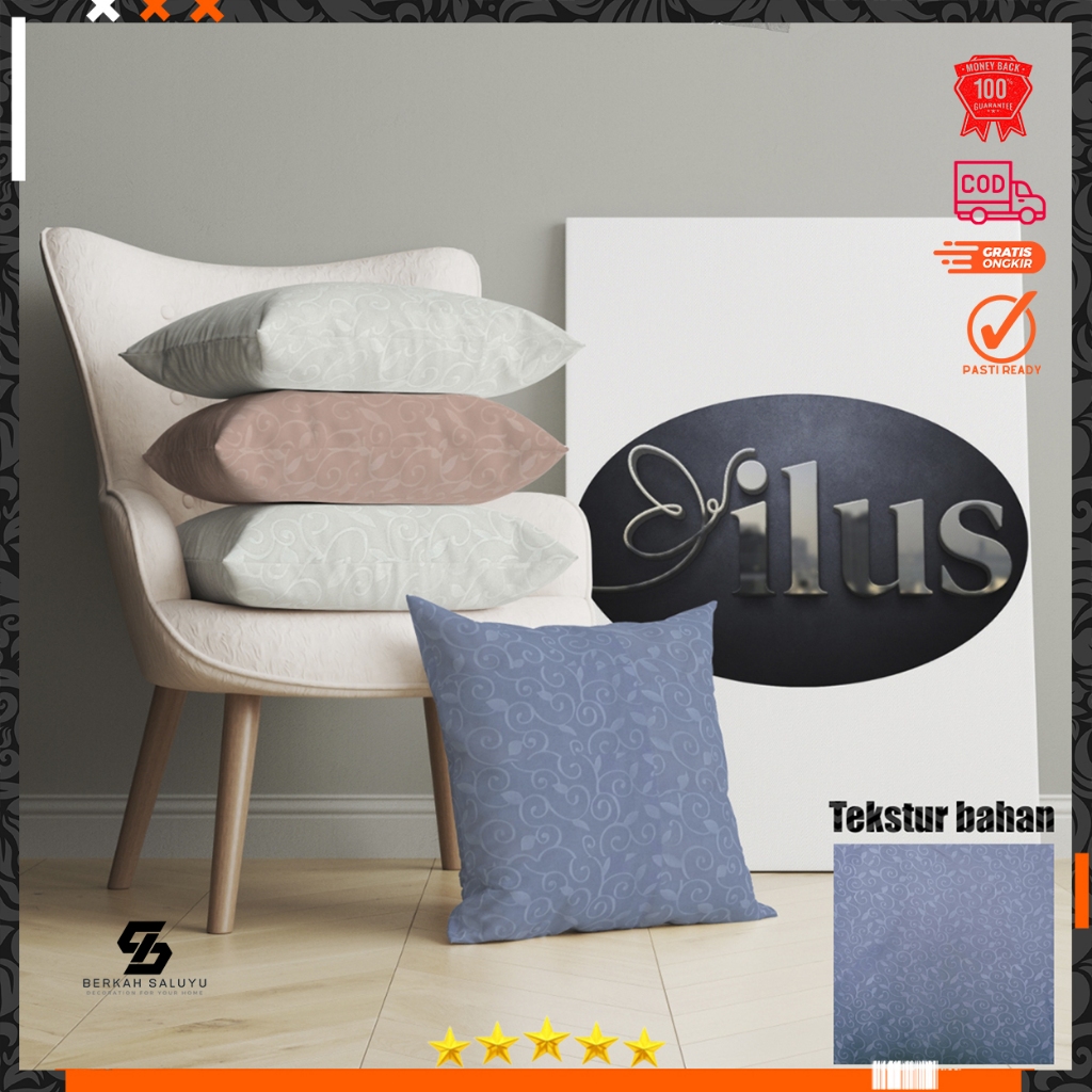 Sarung bantal kursi/Sarung Bantal Sofa Embos Resleting Ukuran 40 x 40 cm Mewah Aesthetic