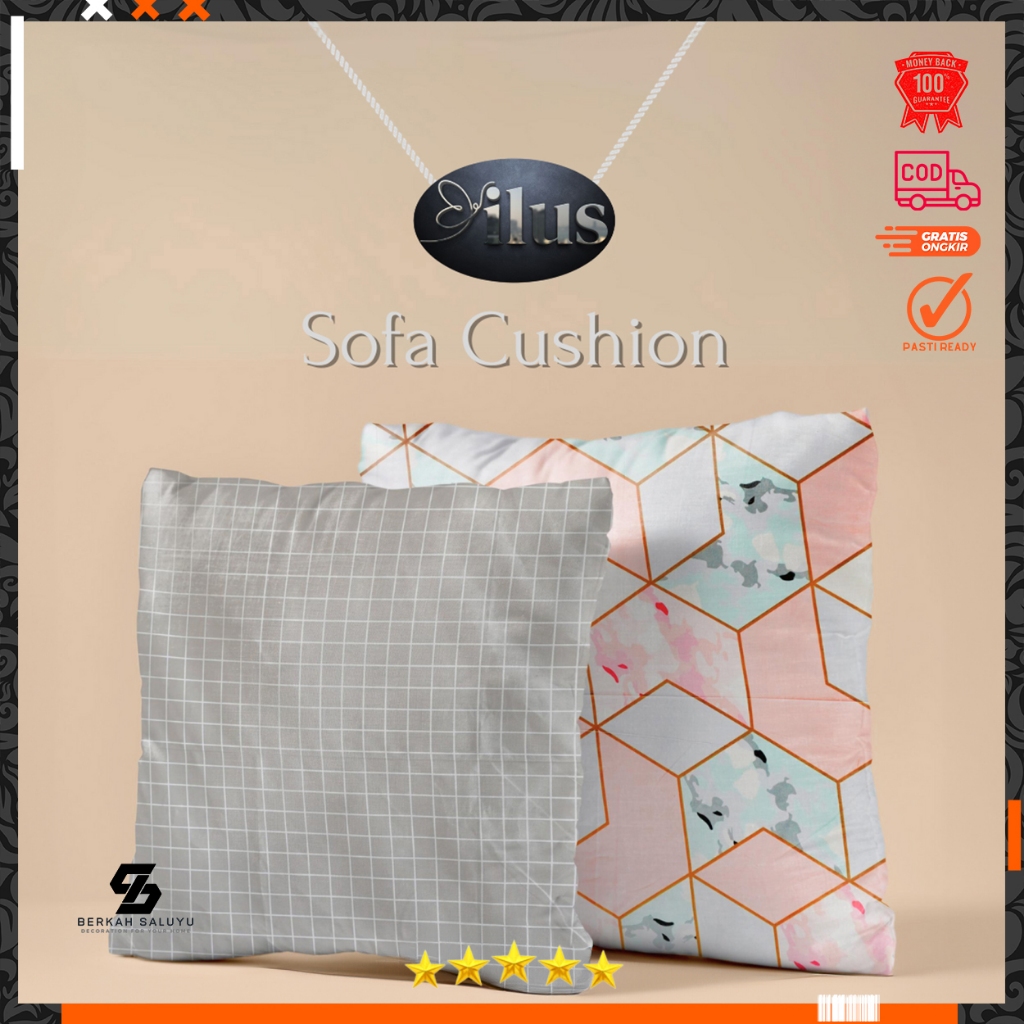 Bantal Sofa Kursi Kotak Motif Ukuran 40x40cm-60x60cm minimalis & elegan