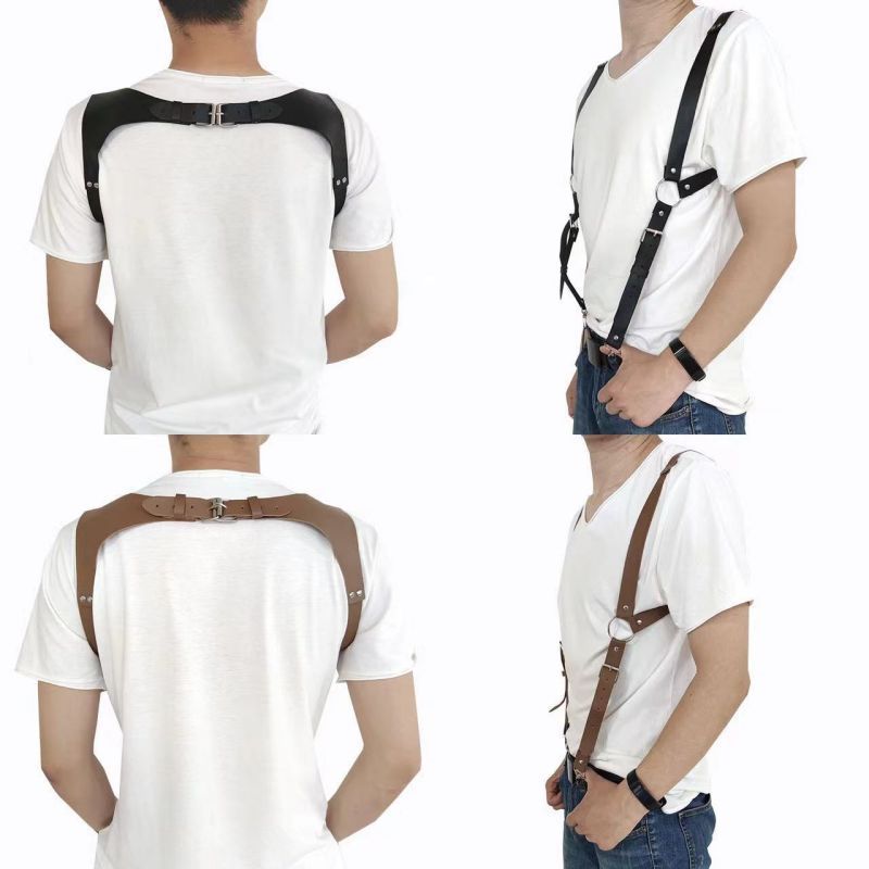 Pu Leather Suspender Suspender Kulit Pu Suspender Pria Kulit Suspender Backpack Suspender Dewasa