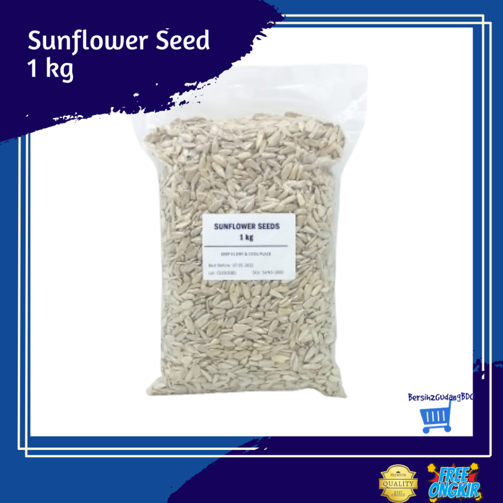 

Sunflower Seed Raw 1 kg / Biji Bunga Matahari Mentah / Kuaci 1 kg