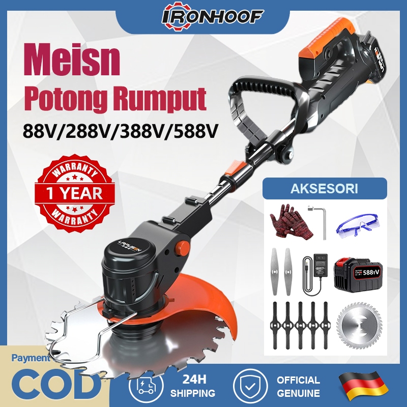 Mesin Potong Rumput Baterai 588V Mesin Pemotong Rumput Tanpa Kabel Elektrik mesin rumput