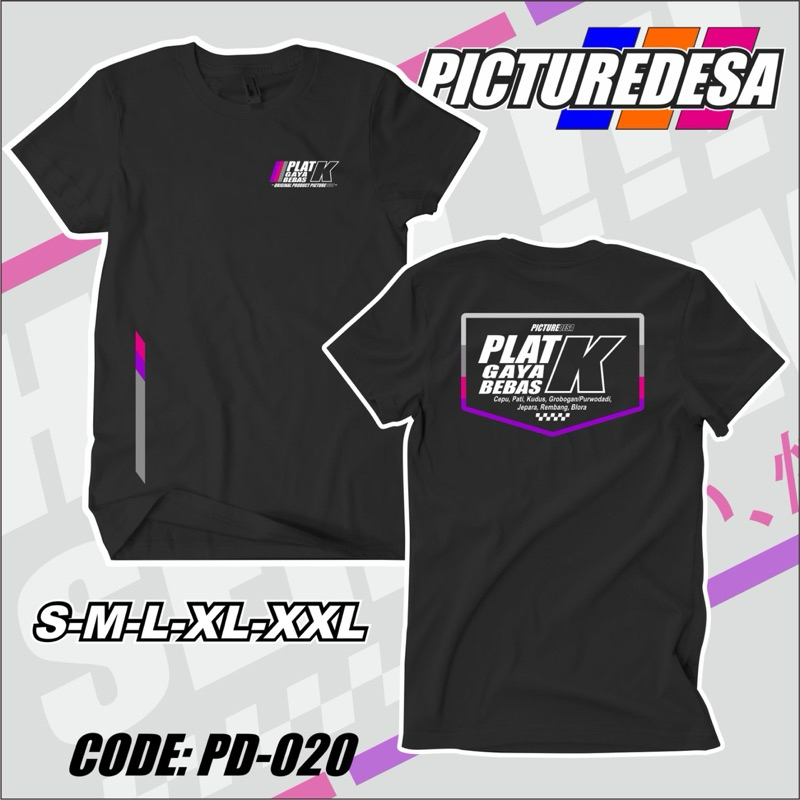KAOS T-shirt PLAT K GAYA BEBAS / baju plat K gaya bebas / kaos plat nomor kota free stiker /kaos ter