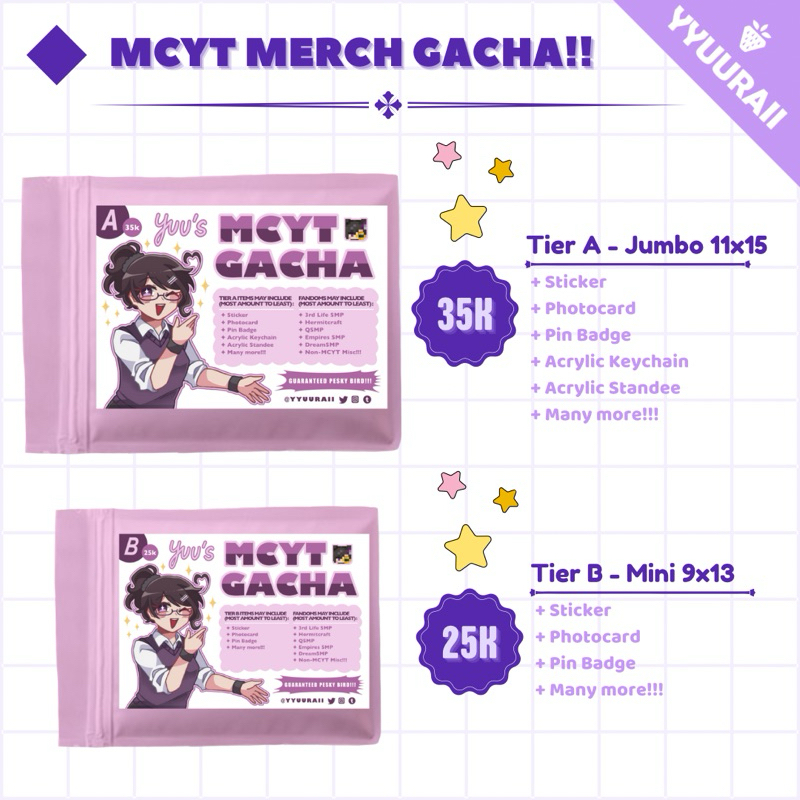 MCYT GACHA Randomized MCYT Fandom Merch Items || yyuuraii