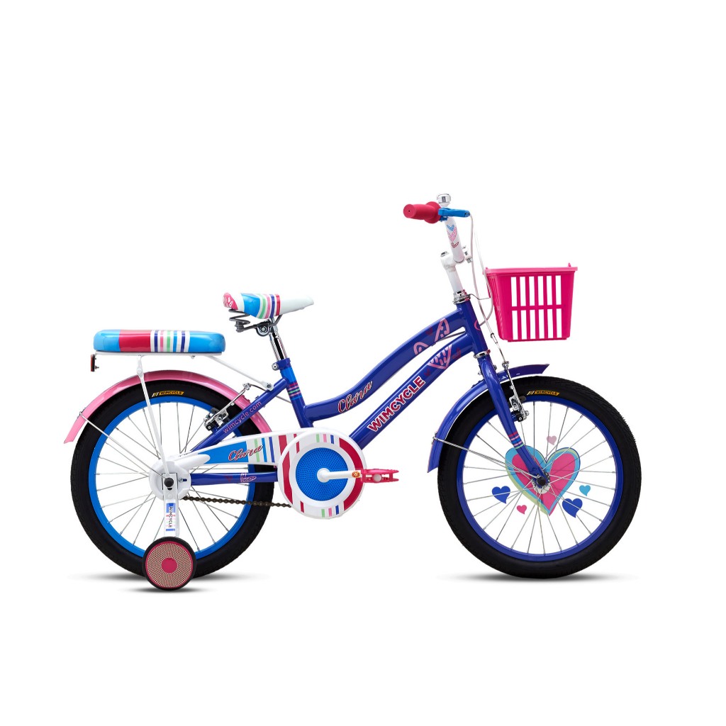 Sepeda Wimcycle Clara 18" Sepeda Anak Keranjang Perempuan Pink Kids Bike