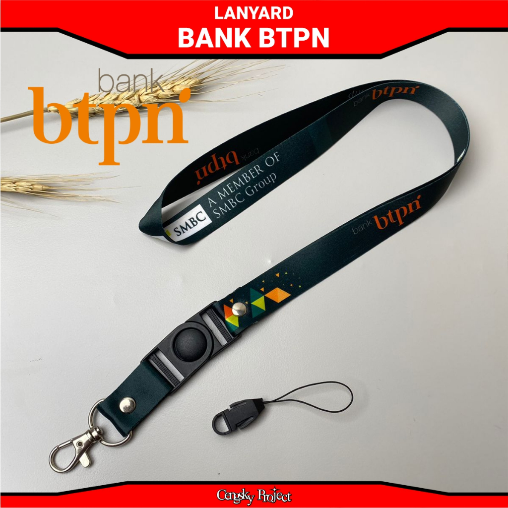 

Tali Lanyard ID Card Bank BTPN Printing Full Colour 2 Sisi Ready Stok