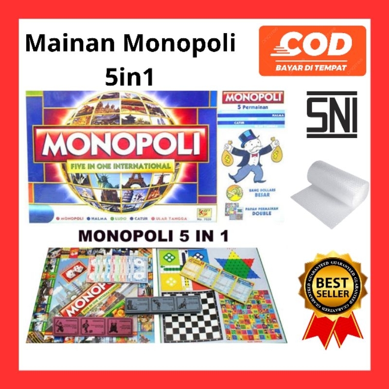 Mainan Monopoli Anak Lengkap 5in1 Ukuran Besar Murah