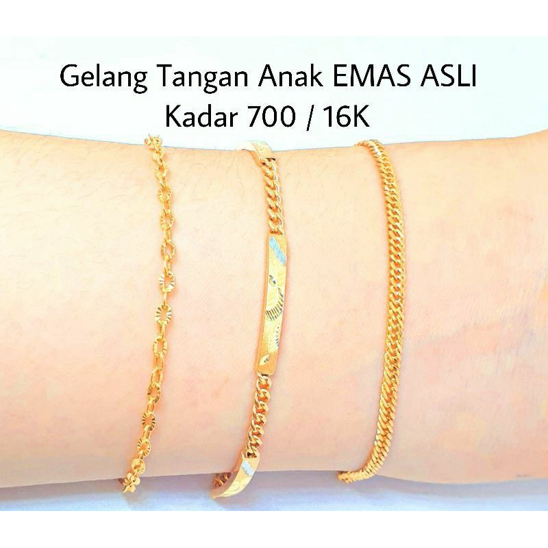 Gelang Tangan Anak EMAS ASLI 700/16K