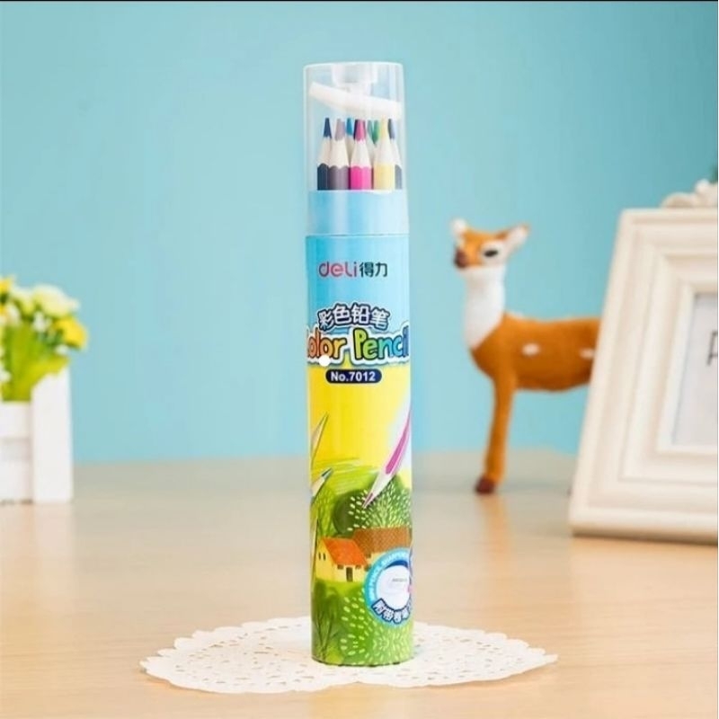

Deli Pensil Warna Youku Warna Cerah Bahan Kuat,Bentuk Pensil Heksagonal 12 Warna