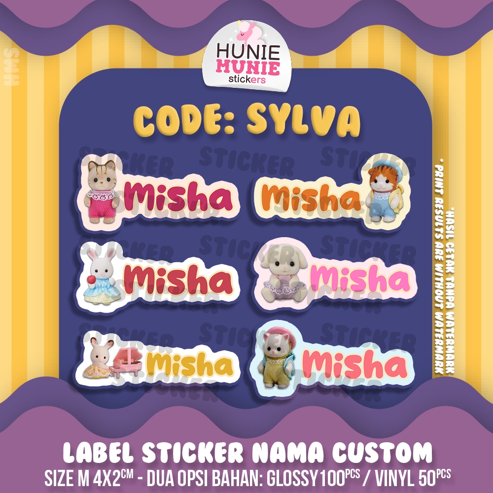 

Sticker Label Nama Custom - Sylvanian Silvanian (100pcs) Stiker Name