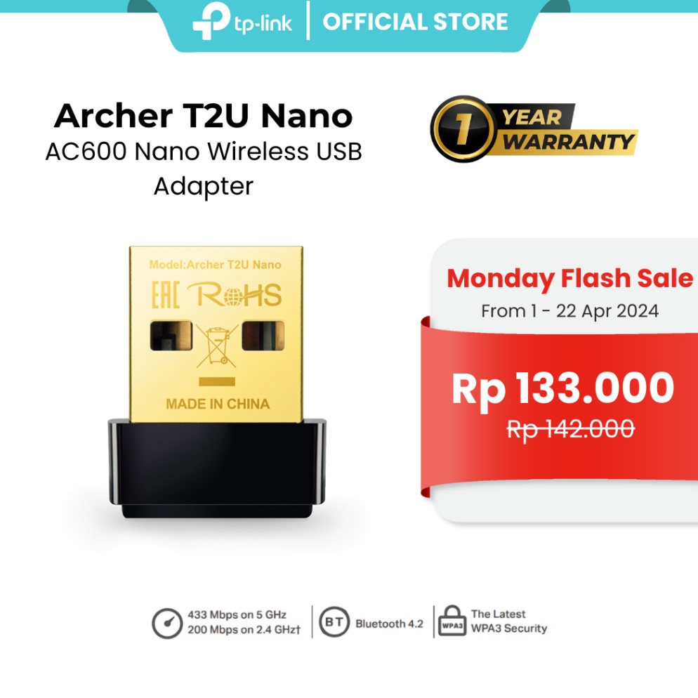 Rekomendasi TP Archer T2UB AC6 5 GHz Dual Band WiFi 5 Bluetooth 42 USB AdapterDongleReceiver TP LINK