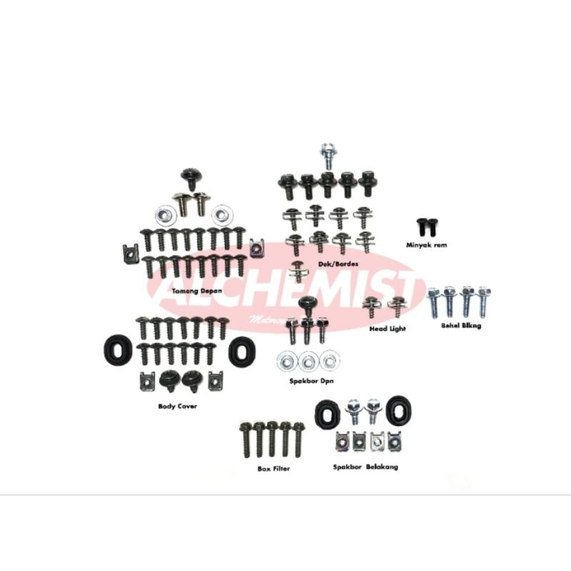 COD Baut Fino Karbu Fullset / Baud Yamaha Fino Karburator Fullset / Baut Baud Yamaha Fino Karburator