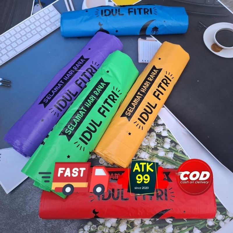 10 Pcs Kantong Plastik Lebaran/Tempat Hantaran/Platik Kantong Lebaran/Tas Plastik