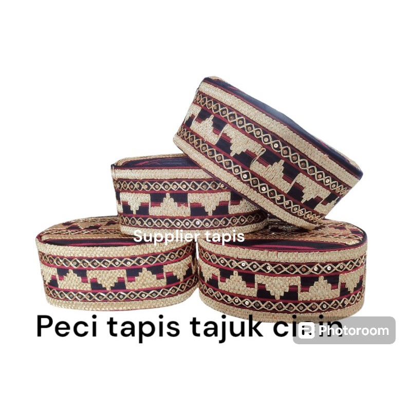 (bisa cod) peci tapis lampung motif tajuk cicin oleh oleh khas lampung souvenir lampung songkok