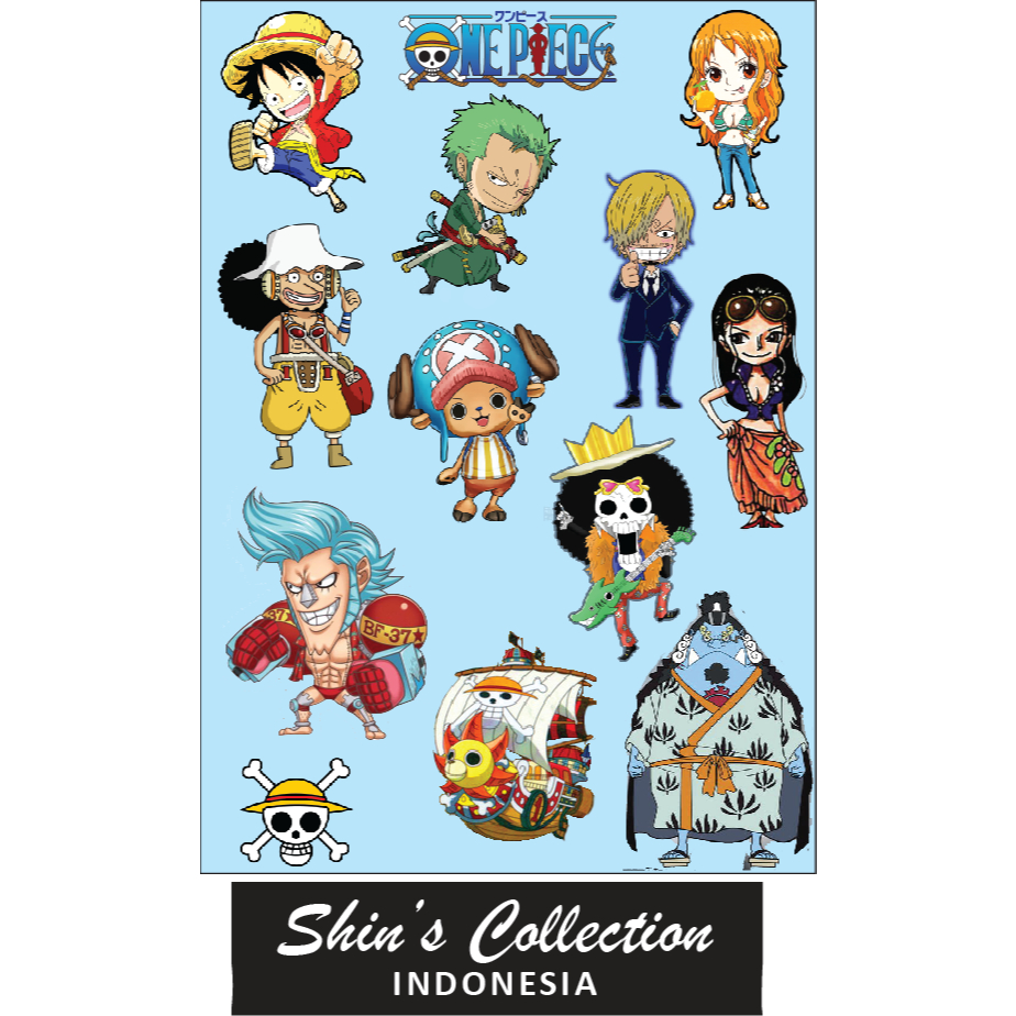 

Sticker stiker murah antiair transparan One piece 1 pc