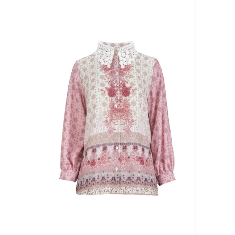 Benang Jarum x Dian Pelangi Benang Pelangi Raden Ayu Shirt Rosewater XXL NEW