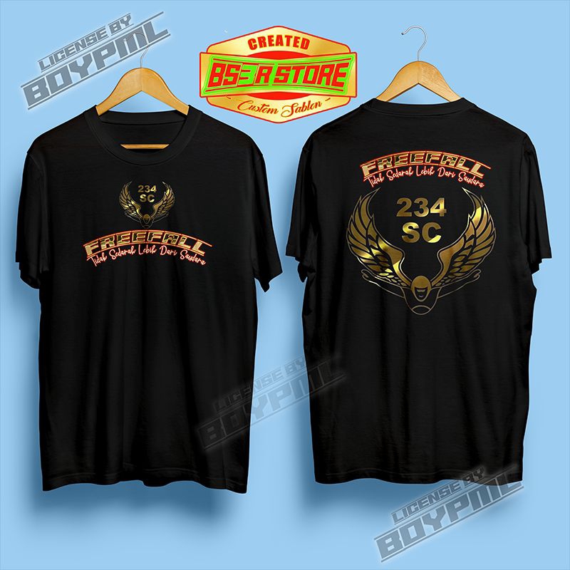 Kaos 234 Sc Gold Cotton Combed 30s, 24s depan belakang