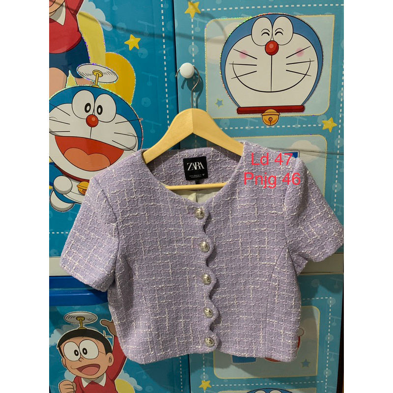 BAJU ATASAN / ATASAN CROP WANITA / BAJU ZARA WANITA/ BAJU PRELOVED / BLAZER ZARA WANITA / BLAZER CRO