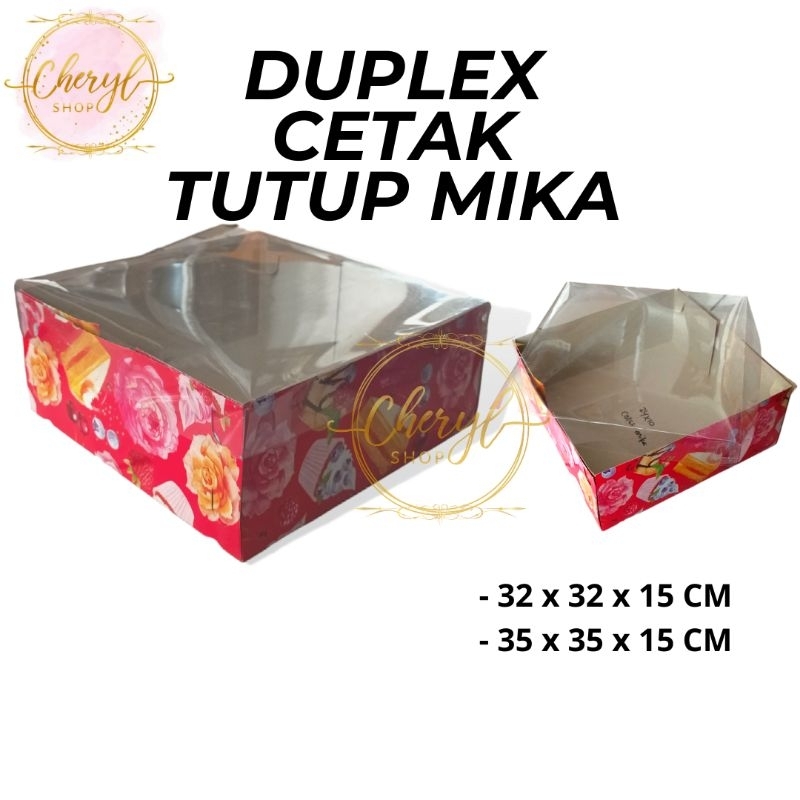 

(10 PCS) DOS / DUS DUPLEX CETAK TUTUP MIKA TINGGI 15 CM UK 32 CM & 35 CM / Karton Box Kotak Hampers Duplex Cetak Tutup Mika