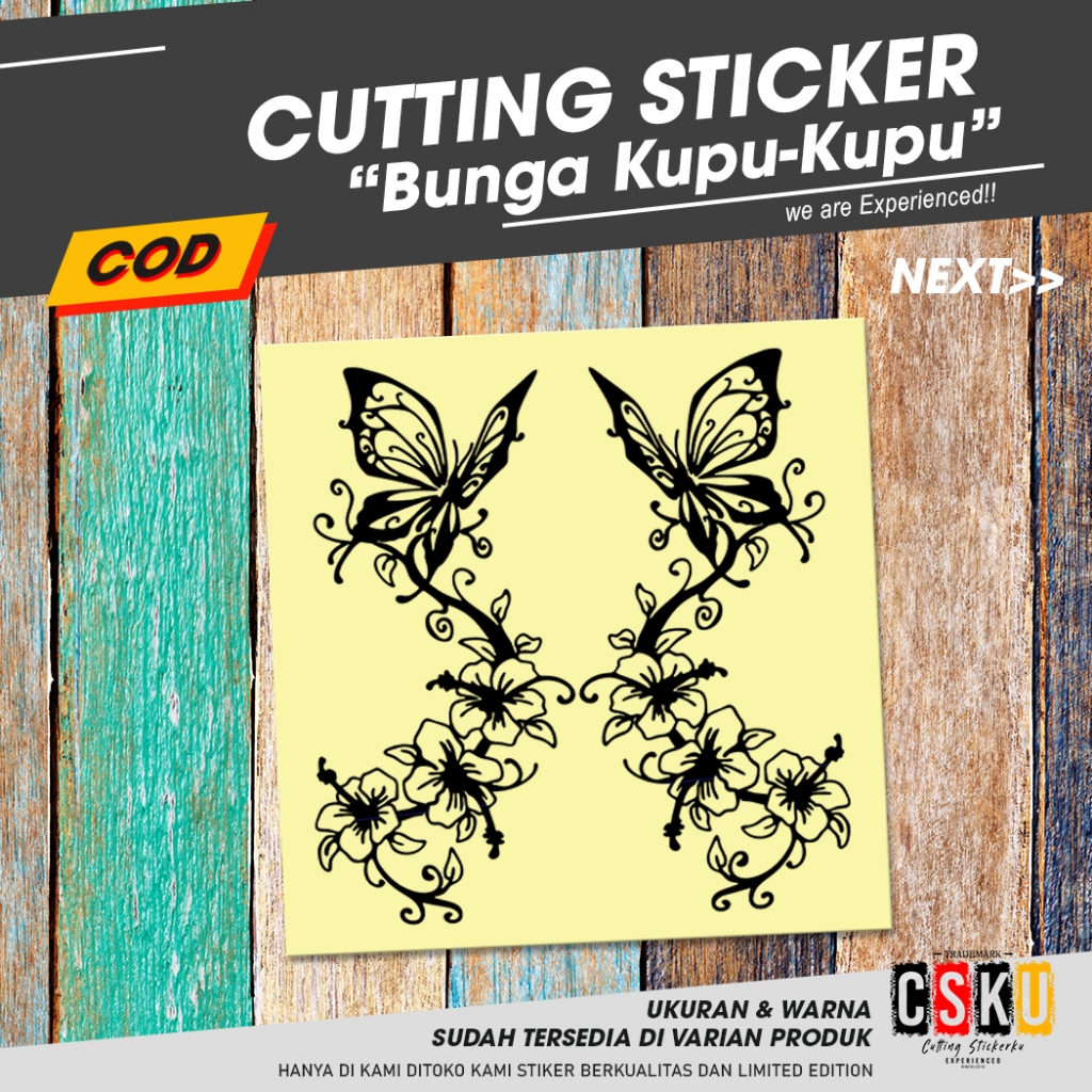 

Cutting Sticker Bunga Kupu-Kupu Variasi Motor Mobil Sticker Flower Cute Nyala Visor Body Kaca Bodi
