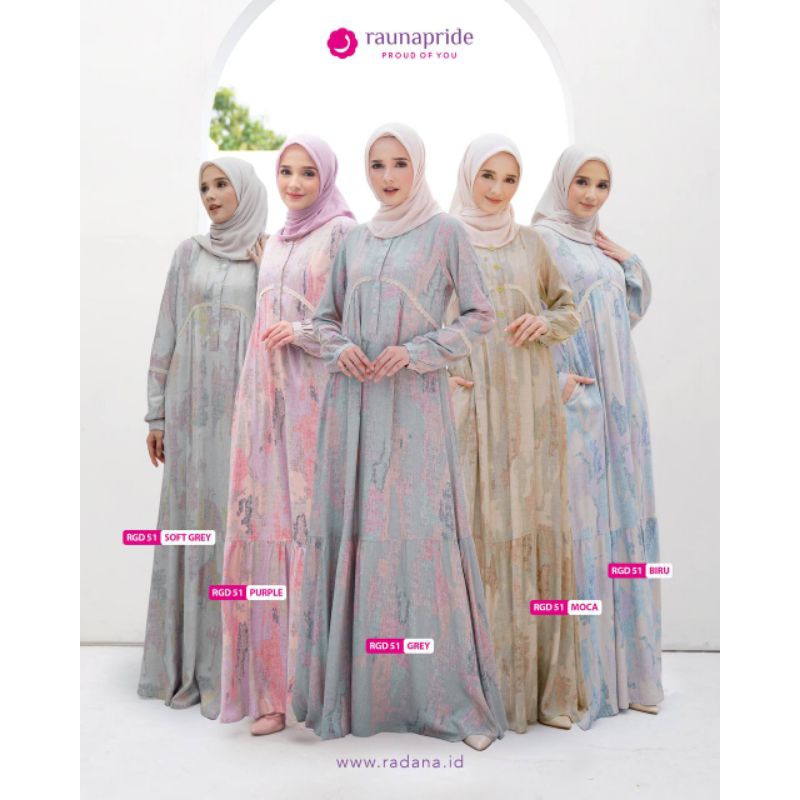 ❤️pusatgamis_jatim❤️GAMIS WANITA DEWASA RGD 51 BY RAUNA PRIDE WARNA BIRU RAYON PREMIUM LIMITED