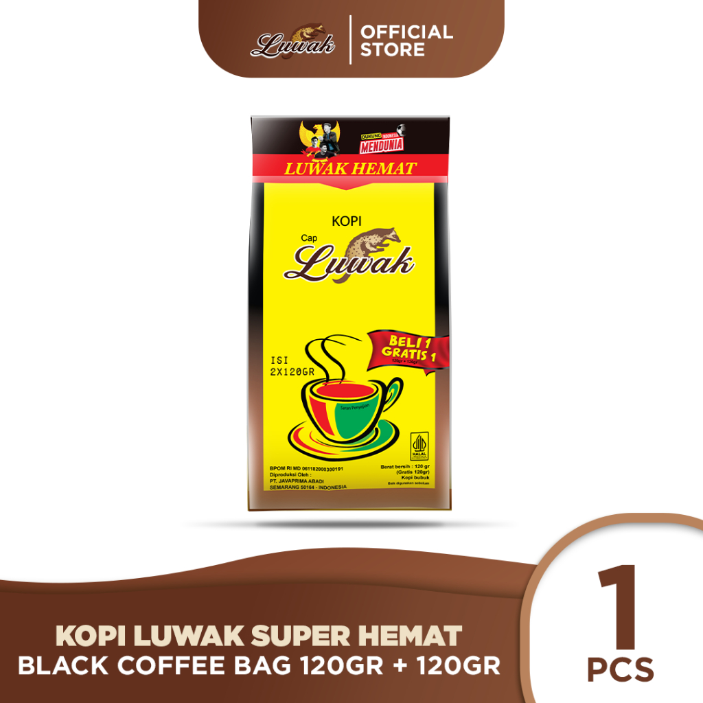 

Kopi Luwak Super Hemat Black Coffee Bag 120gr + 120gr