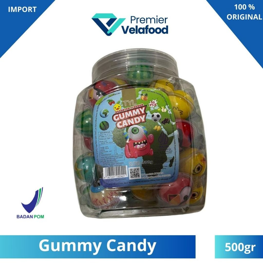 

[HALAL] PERMEN BOLA LUNAK GUMMY TROLLY PERMEN JELLY TOPLES ISI - 50 gram