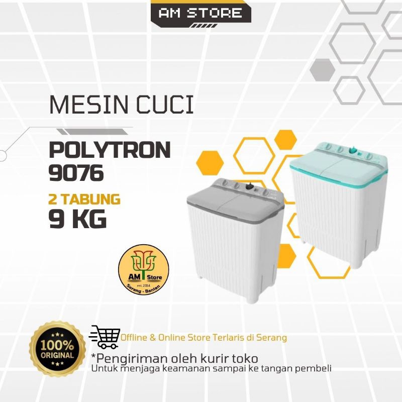 Mesin Cuci Polytron 9076 9kg (2 Tabung)