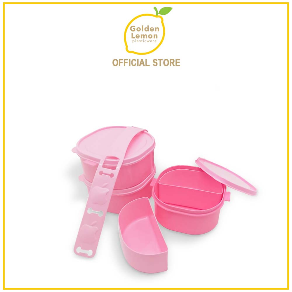 BESTPROMO Golden Sunkist Rantang Piknik Anak Plastik Susun 3 RP 123-3 Mulya Jaya