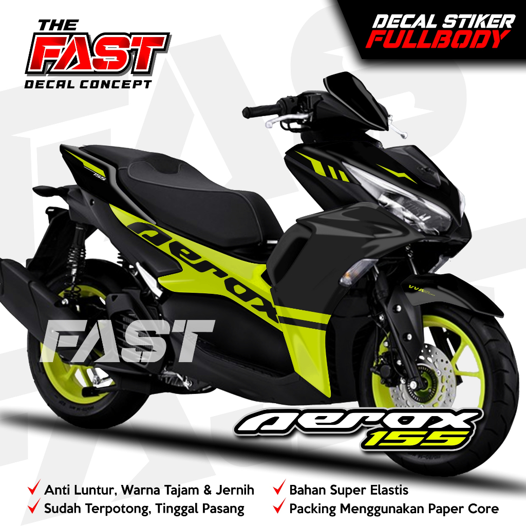 TERBARU Decal Sticker Aerox New Simpel Variasi Warna Hitam Fullbody All New Aerox 155 Connected - De