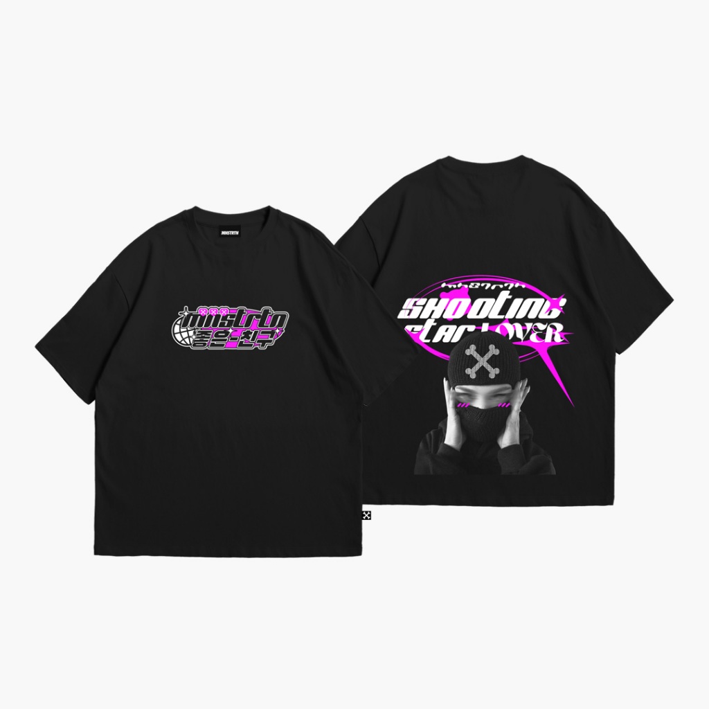 Monstreation Oversized T-Shirt Shooting Star | Black