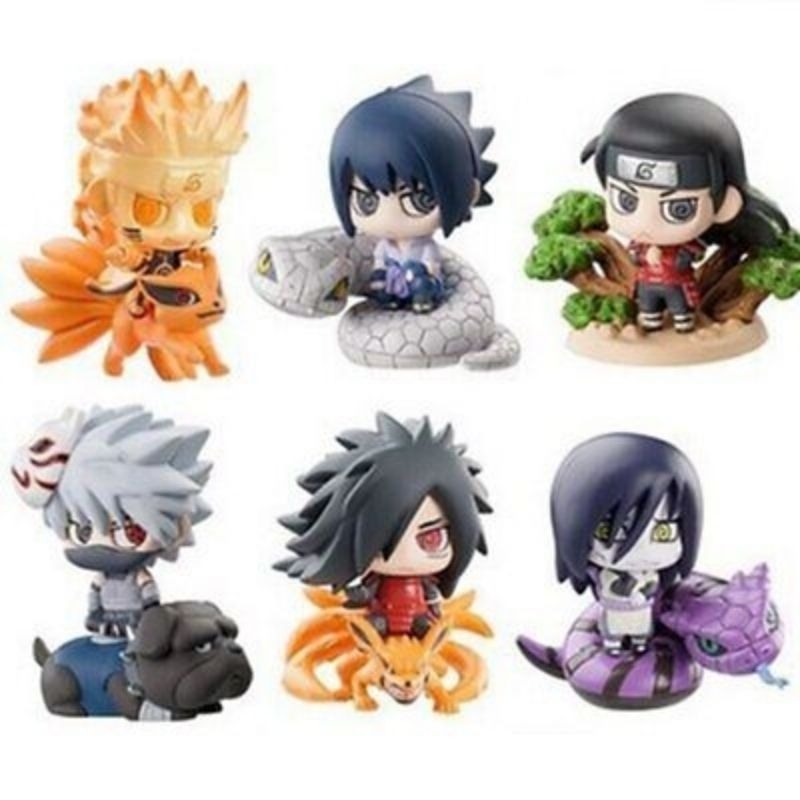 BLINDBOX Naruto Anime Figures Model Q Version Naruto Sasuke Kakashi Madara Itachi 6cm minifigure min